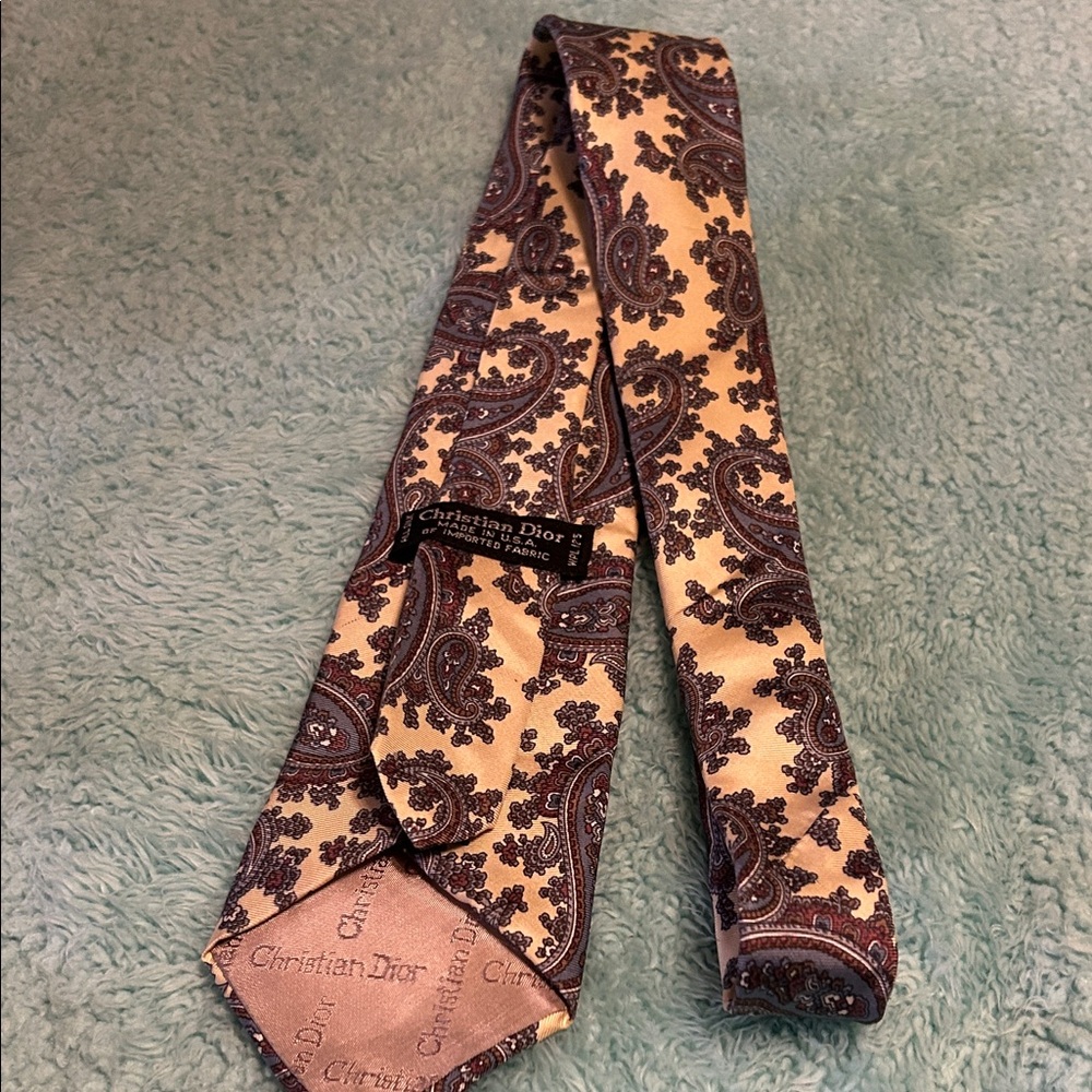 Dior Paisley Silk Tie - Brown and Cream